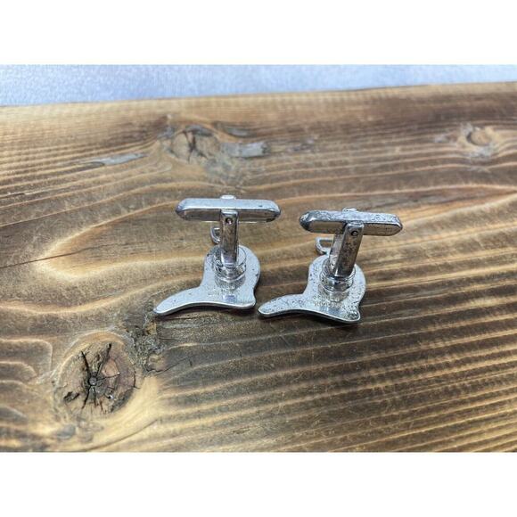 Vintage Hickok Sterling Silver Front Saddle Shaped Cuff Links Men’s Gift - Picture 4 of 10